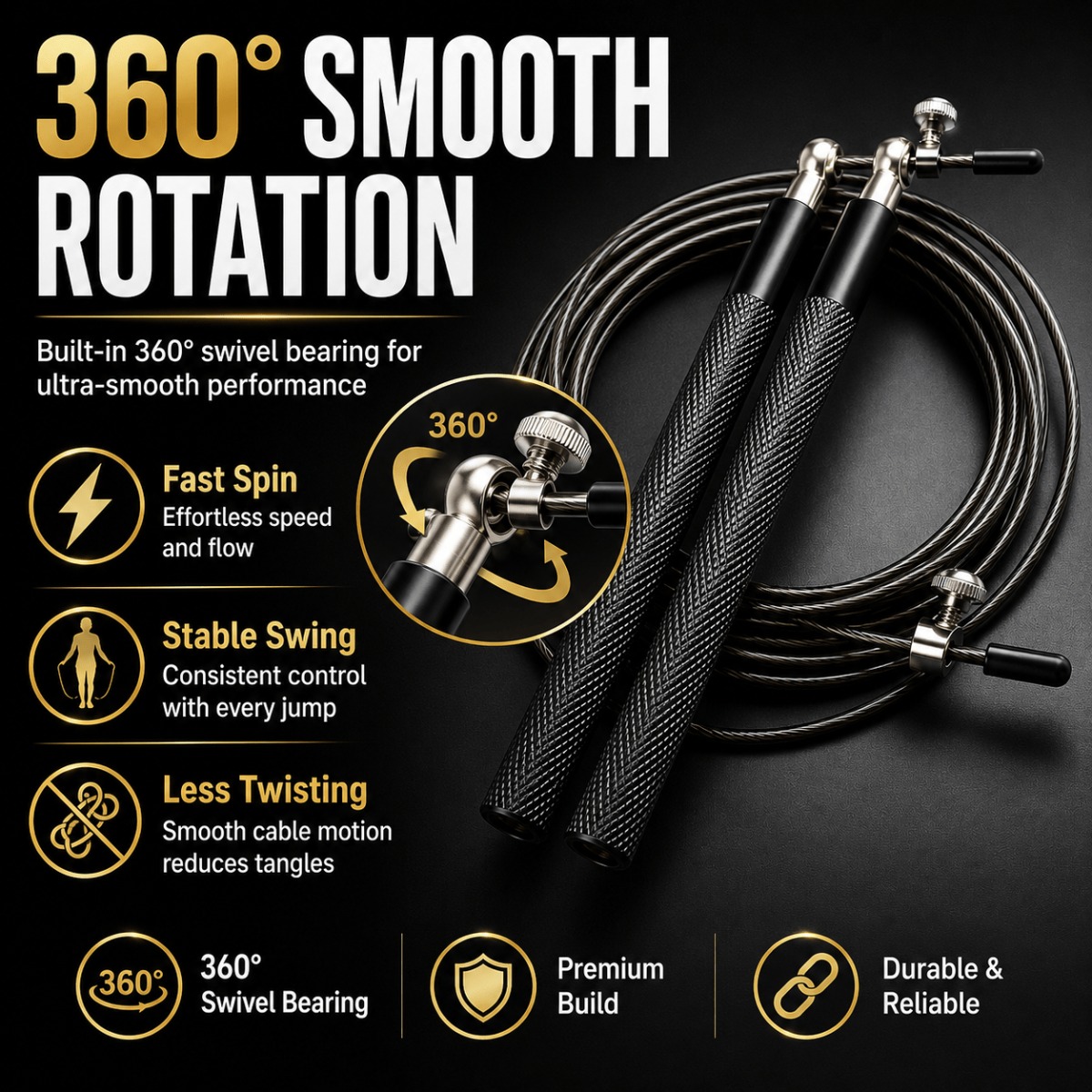 Skakanka z łożyskami kulkowymi – Jump Rope Speed Bearing recenzja i cena
